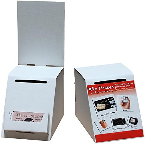 Prime Office Cardboard Ballot &amp; Contest Box with Pocket, Very Durable, Small, White (502- 5 pk)