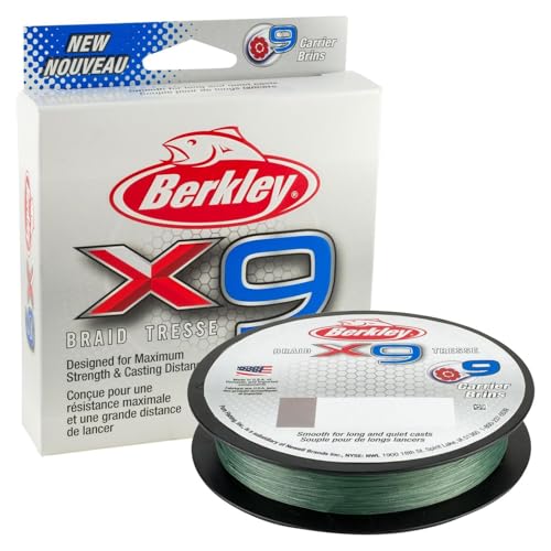 Berkley X9 Geflochtene Schnur, 6.4kg| 164yd | 150m, Low-Vis Grün