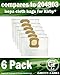 Green Label 6 Pack Replacement Universal HEPA Cloth Bags 204803 for Kirby Vacuum Cleaners. Fits: All Generations (G3, G4, G5, G6) and Sentria Models