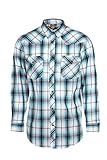 Lee Hanton Men's 100% Cotton Western Casual Plaid Snap Button Long-Sleeve Shirts