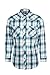 Lee Hanton Men's 100% Cotton Western Casual Plaid Snap Button Long-Sleeve Shirts