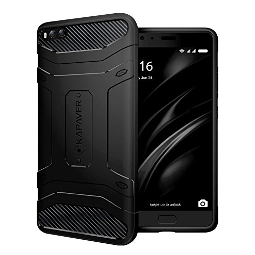 KAPAVER® Xiaomi Mi6 Case, Tough Rugged Solid Black Shock Proof Slim Armor Back Cover Case for Xiaomi Mi 6
