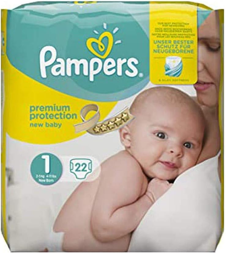 Pampers Premium Protection New Baby Size 1, 22 Nappies, 2kg-5kg, Carry Pack, Double Protection for skin and against leaks - Image 3