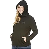 Women's Hooded Pullover Sweatshirt, Black, Built-in Face Cover, Performance Athletic Hoodie