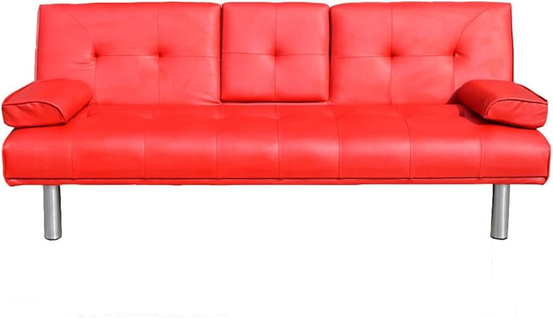 Cherry Tree Furniture Acrux 3 Seater Sofa Bed Sleeper Sofa In Red