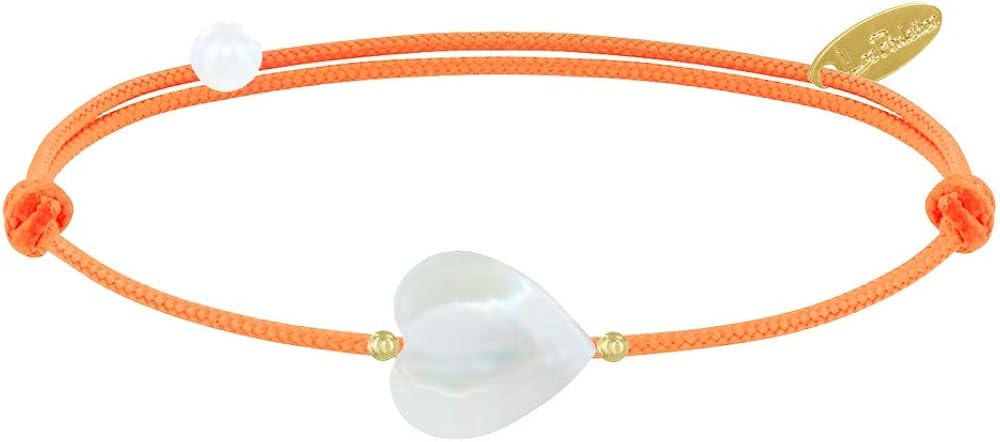 LES POULETTES BIJOUX - Bracelet Link Sweet Heart Mother of Pearl - Classics - Orange, 14-24 cm