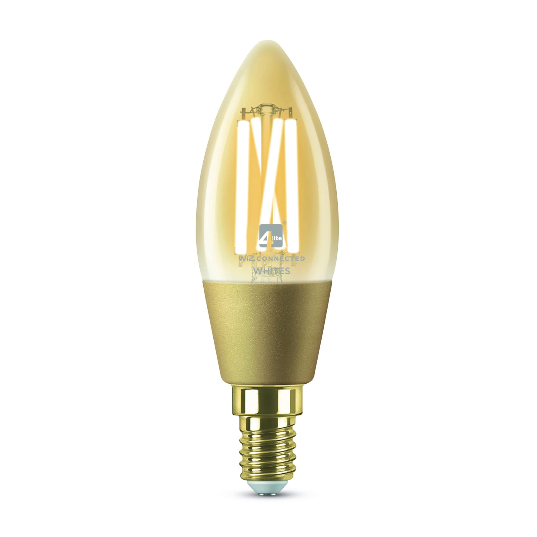 4lite Smart C35 E14 Amber Filament Candle LED Bulb (5W) Dimmable 370Lm 2000-5000K Tuneable White, Wi-Fi/Bluetooth Controlled with Screw Fitting - 4l1/8050 — image 1