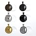 eBoot 30 Pieces 6 Colors Pendant Trays Round Bezel with 30 Pieces Glass Round Clear Dome Tiles, 60 Pieces Totally