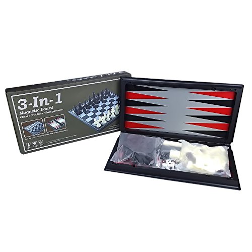 UWANTME 3-in-1 Game Set - Chess Checker and Backgammon