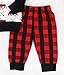 Baby Boy Clothes Bear Deer Printed Long Sleeve Hoodie Tops +Red Plaid Pants Outfit Set (18-24Months)
