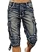 Idopy Men`s Cargo Denim Biker Jeans Shorts with Zippers 38