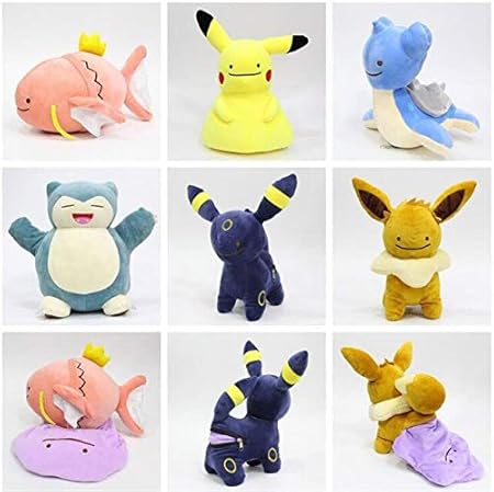 Amazon Holluk 5個セット ディット メタモン イーブイ ラプラス マジカルプ カビゴン傘 28 30cm 裏返しクッションぬいぐるみ マルチカラー コンプリートシリーズ商品 11 Inches ピンク フィギュア ドール 通販