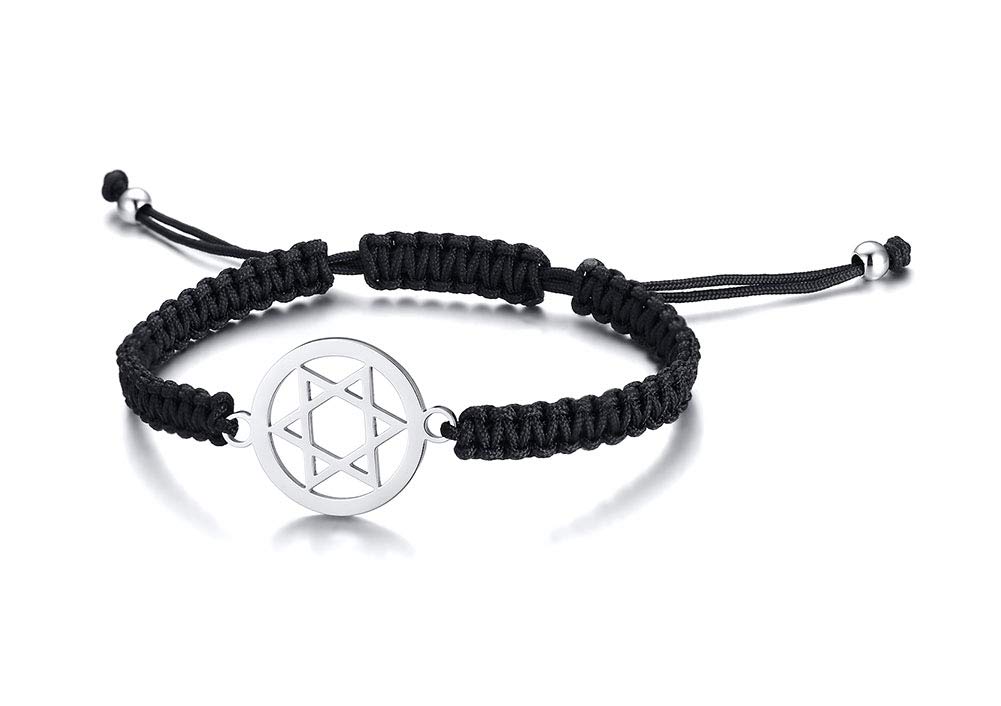1-5 Pcs Stainless Steel Star of David Charm Braided Macrame Bracelets Jewish jewellery Religious Gift for Men Women
