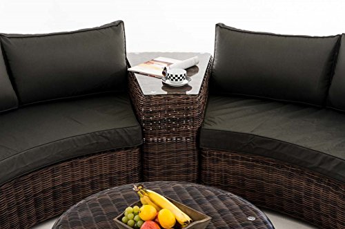 HomeStylist Gartengarnitur Polyrattan Eckbank Marvina Anthrazit, Braun – Bild 3