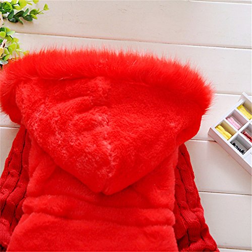 DORAMI Baby Girls Winter Autumn Cotton Warm Cotton Jacket Coat (US Size 3T, Tag Size 10, Red)