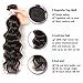 Beauty Forever Hair Brazilian Natural Wave Virgin Hair Weave 3 Bundles with 1 Piece Lace Closure 100% Unprocessed Human Hair Extensions Natural Color 95-100g/pc (14 16 18+12 free part)