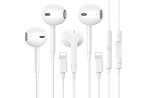 EYIW 2 Packs- Wired Headphones for iPhone Earbuds Built-in Microphone & Volume Control Nosie Reduction Headsets Compatible with iPhone 14/13/12/11/XR/XS/X/8/7/SE/Pro/Pro Max/Support All iOS System