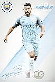 Manchester City - Soccer Poster / Print (Sergio Aguero #10 - 2016/2017) (Size: 24