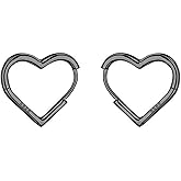 Reffeer Solid 925 Sterling Silver Heart Earrings Hoop Minimalist Sleeper Huggie Earrings For Women