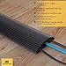 4-Foot Cord Cover - Floor Cable Management Kit for Indoor or Outdoor Use - 3-Channel Cable Raceway for Sidewalks or Walkways by Simple Cord (Black)