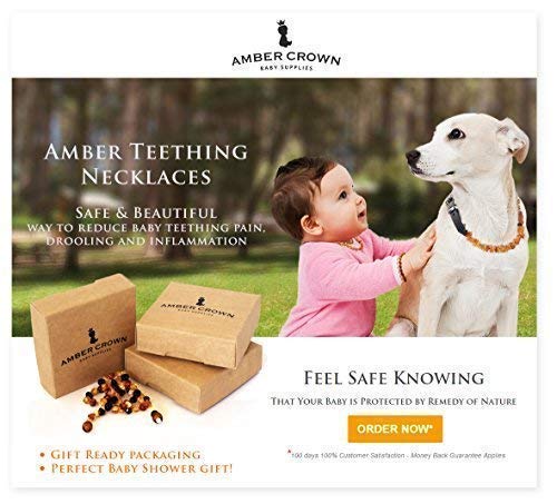 Amber Teething Necklace for Babies - Anti Inflammatory, Drooling and Teething Pain Reducing Natural Remedy - Made of Highest Quality Certified Baltic Amber - Perfect Baby Shower Gift - (Honey) - Thumbnail 5