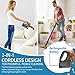 Rollibot Puro 200 Cordless Stick Vacuum Cleaner Ultra Lightweight Bagless Sweeper Pet Hair Electric Broom with Motorized Brush Head 22.2V/120W High-Power Cyclone Suction Rechargeable Battery