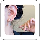 Vacaonio Sparkly Cz Crystal Dangle Earrings Silver Solitaire Drop Earrings Cz Droplet Long Earrings Rhinestone Chain Earrings Wedding Birdal Earrings Jewelry for Women