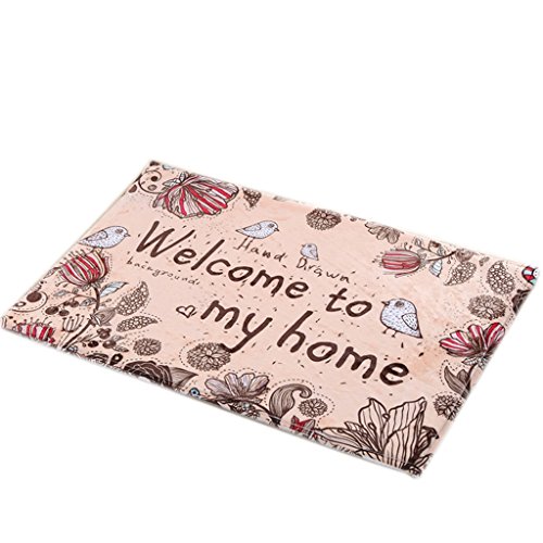 Rectangular Pink Short-haired Non-slip Household Mats