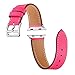 valkit Bands Compatible with Apple Watch Band 38mm 40mm 42mm 44mm, Genuine Leather Strap Bracelet Replacement Wristband with Metal Adapter for Women Men iWatch SE 6 5 4 3 2 1, Single Tour - Hot Pink