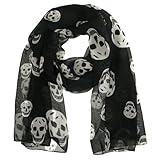 Fashion Elegant Women's Velvet Chiffon Skull Printed Scarf Shawl Wrap Multi-color Selectable