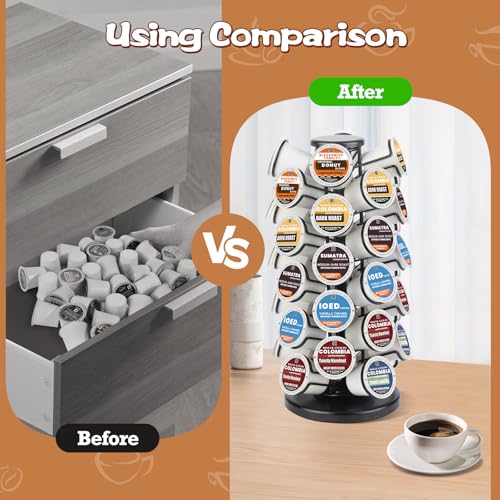 BLACKSMITH FAMILY K Cup Holders k Cup Holder K Cups Holder,K Cup Carousel, Coffee Pods Storage Organizer Stand,Comes All in One Piece,No Assembly Required,1 Count(Capacity of 40 Pods, Black)