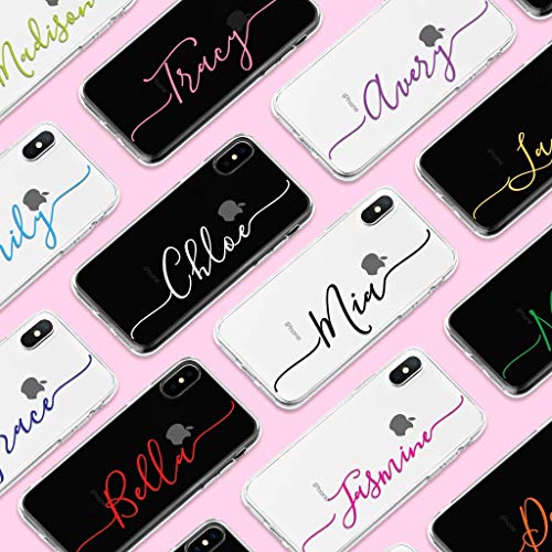 Personalized Name Phone Case for iPhone XS Max XR X 10S 10R 10 8 Plus 7 6s 6 SE 5s 5 Crystal Clear Slim Flexible Soft TPU Rubber