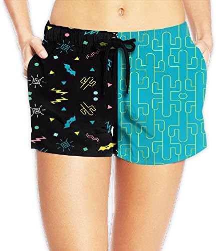 Hemb Women's Cactus Bats Beach Shorts Elastic Waist Hot Pants Swimming Trunks