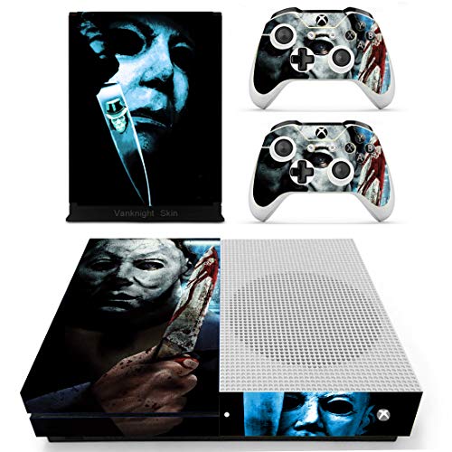 Decal Moments Xbox One S(Slim)Console Skin Set Vinyl Decal Sticker Protective for Xbox One S(Slim) Console Controllers Halloween Horror