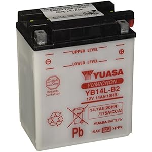 YUASA Batterij YB14L-B2 open – zuurvrij