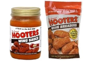 THE ORIGINAL HOOTERS Hooters Sauce Wing Hot, 12 oz & Hooters Wing Breading, 16 oz (Combo Pack)