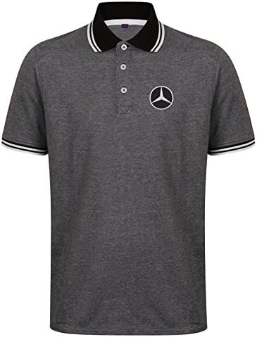 Human Apparel Mercedes Logo Embroidered Heavyweight Golfing Quality Men's Polo Shirt.