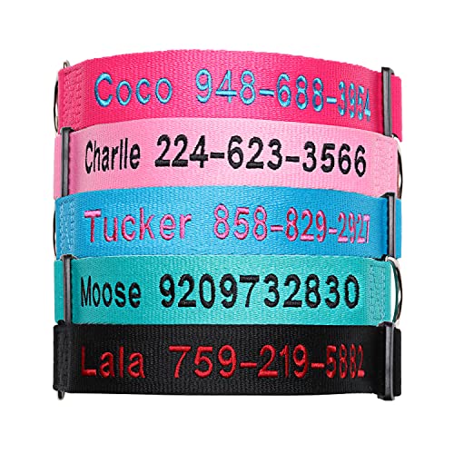 Personalized Embroidered Dog Collar,Custom Dog Collars with Pet Name