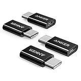 Anker USB-C to Micro USB Adapter [4-Pack] , Converts USB Type-C input to Micro USB, Uses 56K Resistor, Works with Galaxy S8, S8+, S9, MacBook, Sony XZ, LG V20 G5 G6 and More(Black)