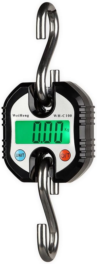 Decdeal 150 kg/300lb Crane Scale,Mini Electronic Digital Double-range Heavy Duty Hanging Scale, Black