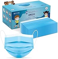 MaskWise Kids Face Masks | Multilayer Heavy Duty Masks For Children | Triple Layer Masks | 50 Pack (Blue)