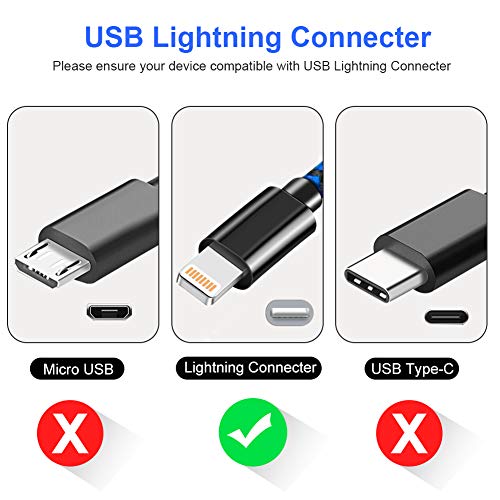 Vasea Phone Ladekabel 5 Stück [1/1/2/2/3 M] Phone Kabel für iPhone 11/XS MAS/XR/X/8/8 Plus/7/7 Plus/SE/6S/6S Plus/6/6 Plus/5S/ 5C/5 - Rot Blau Schwarz und Weiß