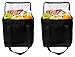Earthwise Insulated Grocery Bags Reusable Heavy Duty Nylon Thermal Cooler Tote Leakproof with Zipper Closure Keeps Food Hot or Cold Great for Food Delivery Ubereats, Doordash, Grubhub (Black)
