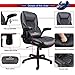 Executive Office Chairs - High Back Racing Style Task Chair - Adjustable Computer Desk Chairs with Lumbar Support, Leather Black for Office Room Decor (284-BLACK)