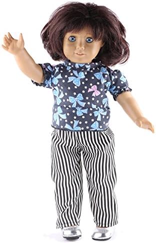 American 2 Piece Doll Clothes Outfit Top and Trousers For 18 Inch Girl Dolls