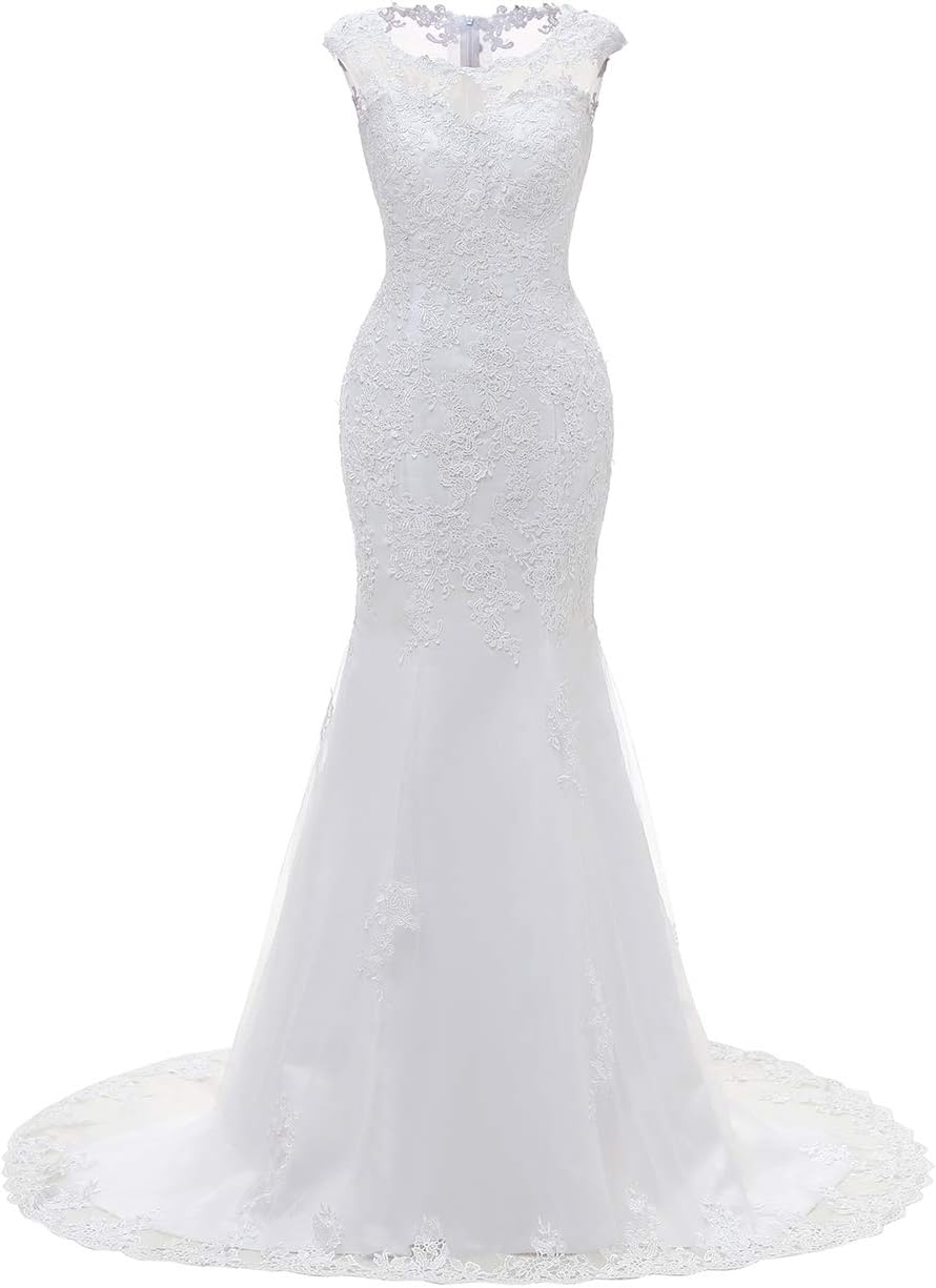 Wedding Dress for Bride Lace Bridal Dress Mermaid Bride Dresses with Long Train