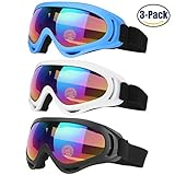 Ski Goggles, Snowboard Goggles for Kids, Boys & Girls, Men & Women, Youth, with UV 400 Protection, Wind Resistant, Anti-Glare Lenses & Multi Color Frames, made by COOLOO