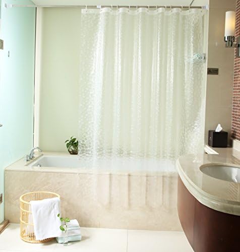 Ufelicity 72 Inch By 78 Inch Heavy Duty EVA Shower Curtain Mildew Resistant, Extra Long Water Cube Bath Curtain Liner Anti-water with Grommets, Clear