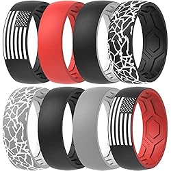 ThunderFit Silicone Wedding Rings Men and Women, 2