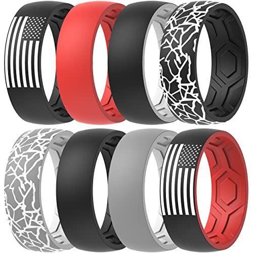 ThunderFit Silicone Wedding Rings Men and Women, 2